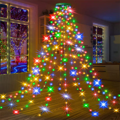 🎄Last Day 49% OFF - 🔥Christmas Tree Waterfall Lights with Ring