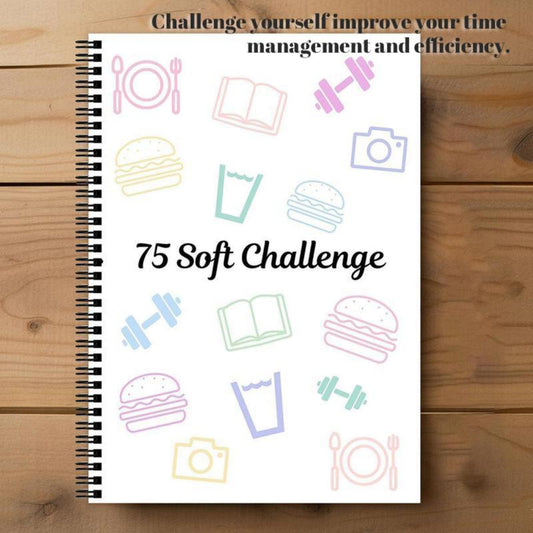 75-Day Soft Challenge Planner: Goal & Habit Tracker with Daily & Weekly Pages